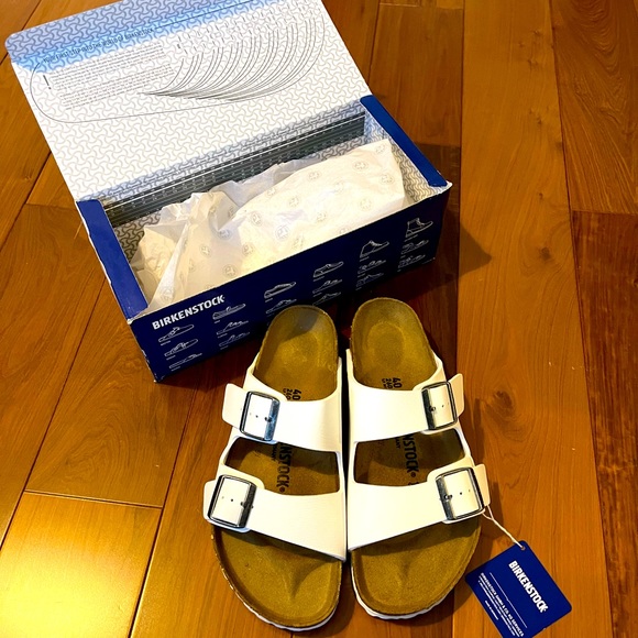 Birkenstock Shoes - White Two-Strap Birkenstock Salads
